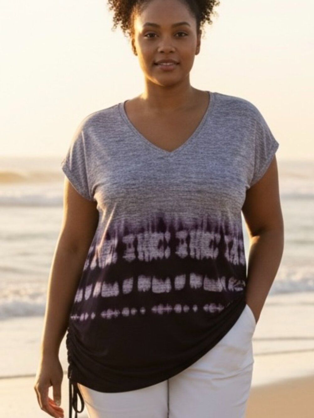 NEW Simply Vera by Vera Wang blouse Women’s size Large Purple V-neck NWT